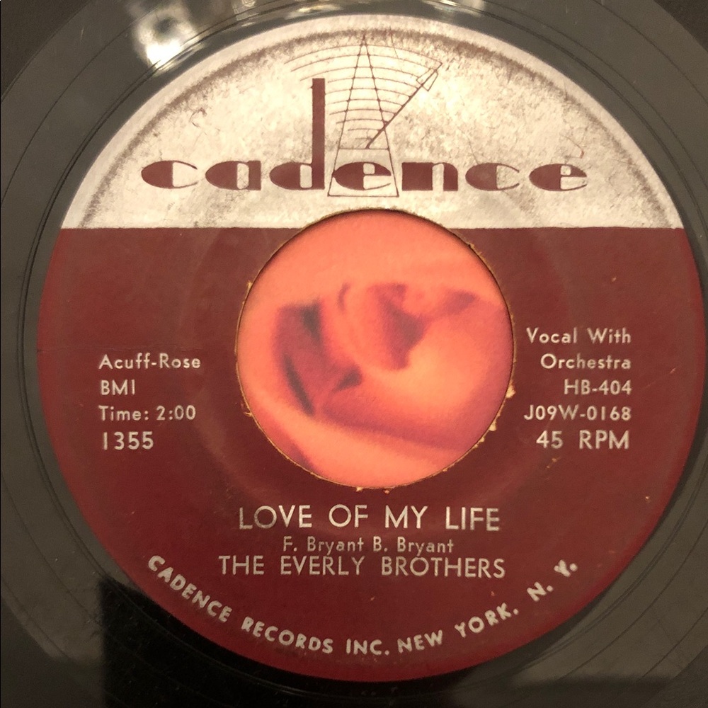 Love of My Life by The Everly Brothers Vinyl 45 RPM Record '58